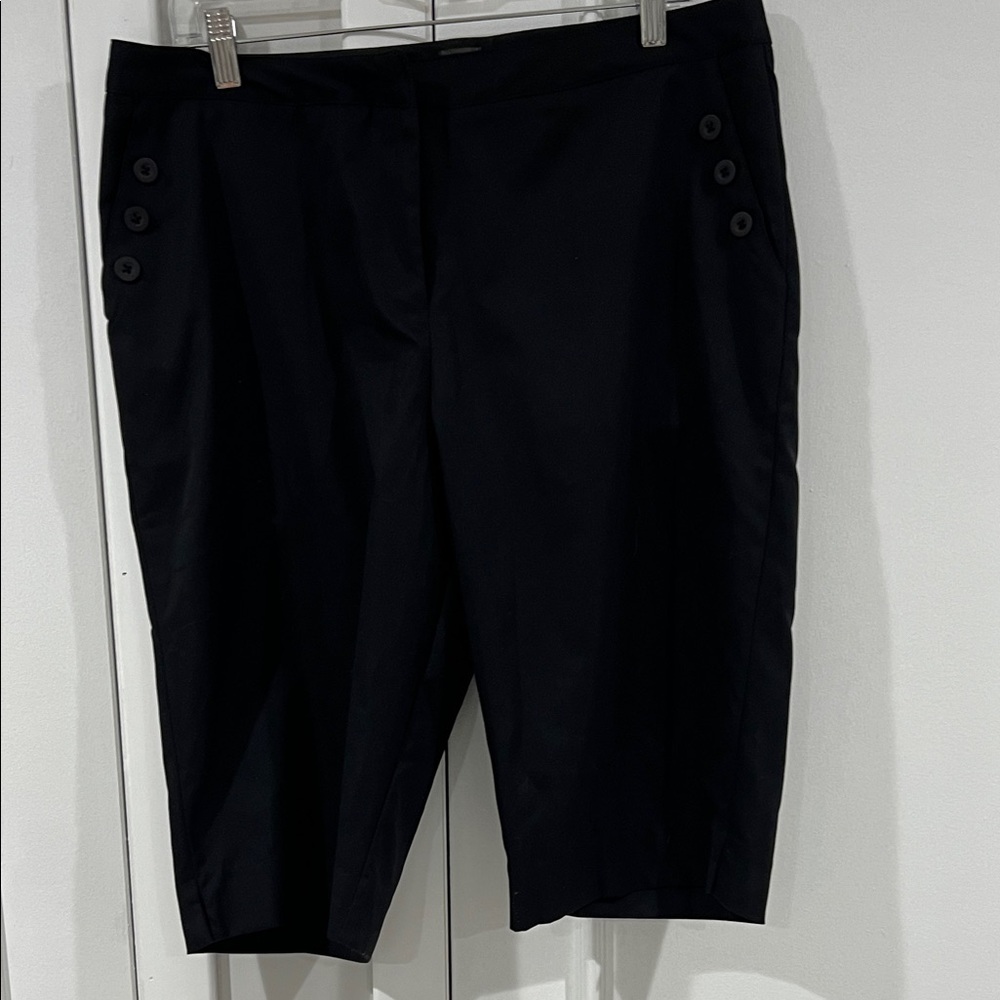 Black Button-Accent Shorts